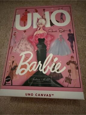 Barbie Pink and White Fashion Model UNO Card Game
